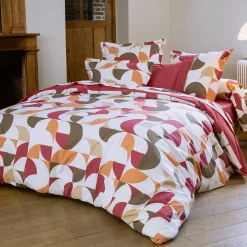 Linnea Taie de traversin 140x43 cm en 100% percale MODULO blanc acajou* Taie D'Oreiller
