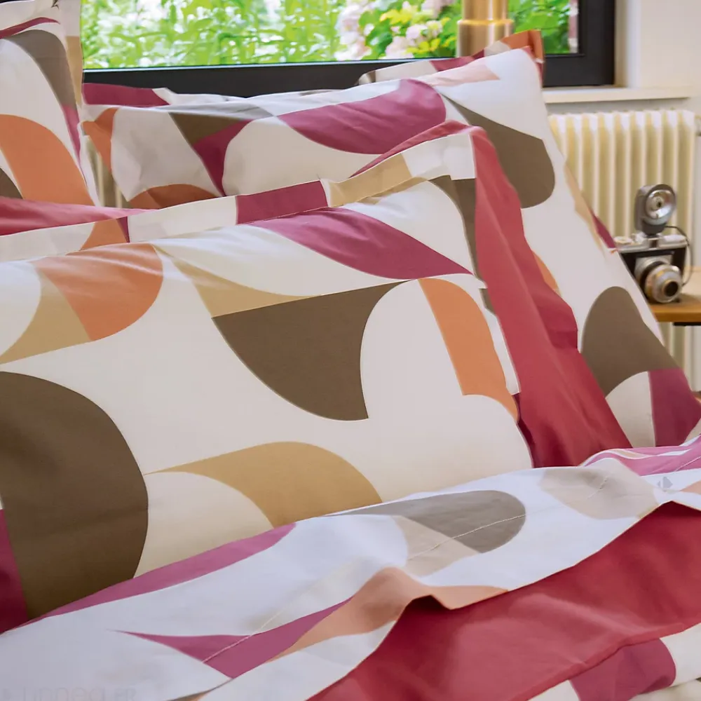 Linnea Taie de traversin 140x43 cm en 100% percale MODULO blanc acajou* Taie D'Oreiller
