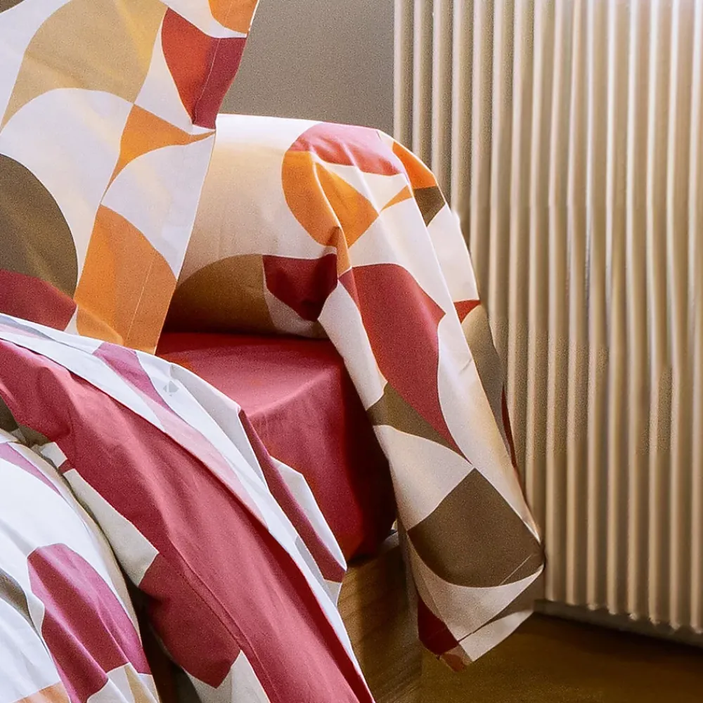 Linnea Taie de traversin 140x43 cm en 100% percale MODULO blanc acajou* Taie D'Oreiller