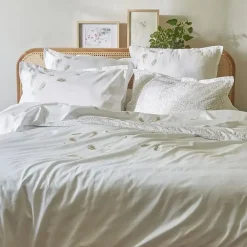 Taie de traversin 185x43 cm en satin de coton NINA blanc>Linnea Clearance