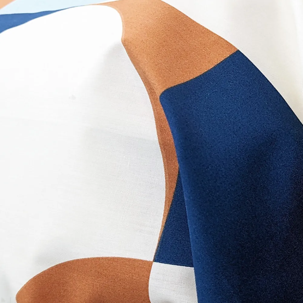 Taie de traversin 140x43 cm percale de coton MODULO bleu cobalt>Linnea Hot