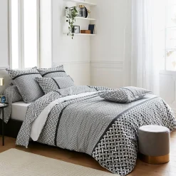 Linnea Taie de traversin 240x43 cm percale coton RIVIERA noir Réglisse* Taie D'Oreiller