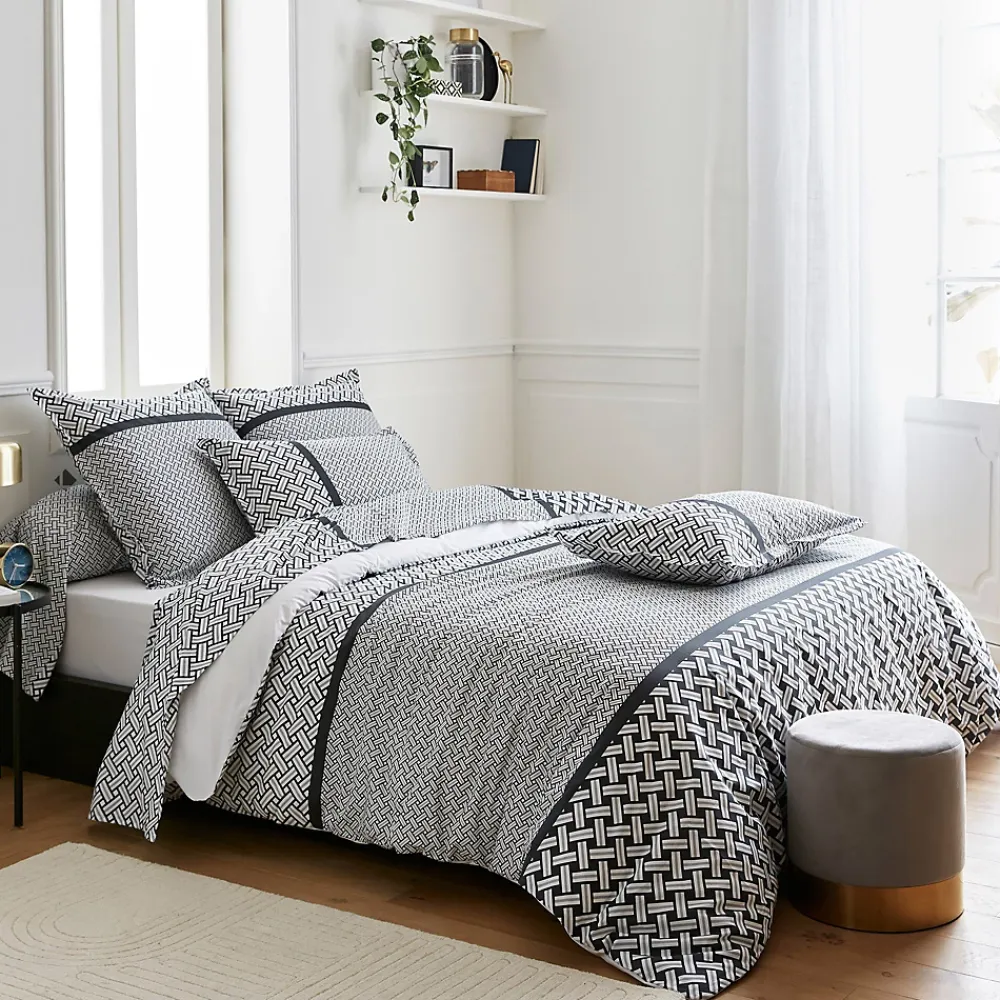 Linnea Taie de traversin 240x43 cm percale coton RIVIERA noir Réglisse* Taie D'Oreiller