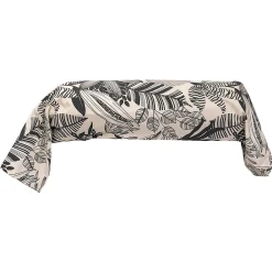 Linnea Taie de traversin 240x43 cm percale de coton ALBA beige/noir* Taie D'Oreiller