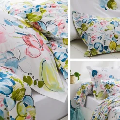 Linnea Taie de traversin 140x43 cm percale coton NENUPHAR aqua* Taie D'Oreiller