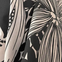 Taie de traversin 140x43 cm percale de coton ALBA beige/noir><noscript><img width=