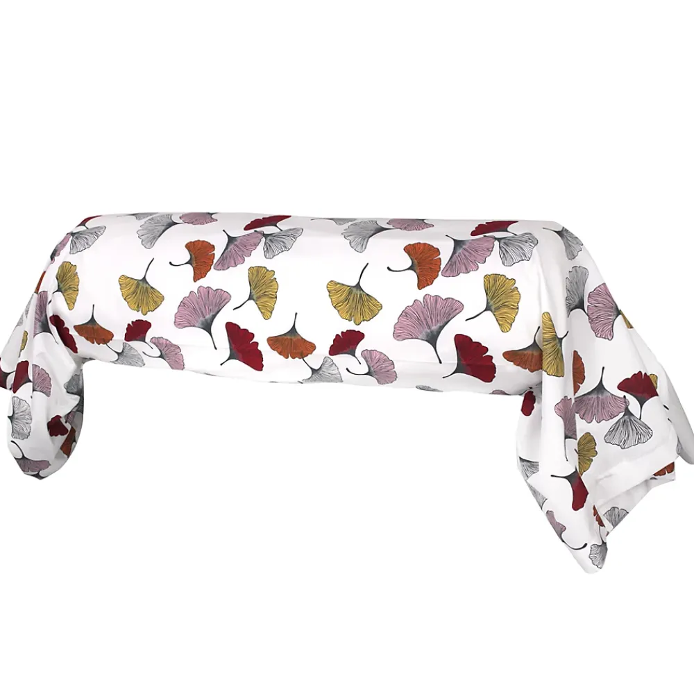 Linnea Taie de traversin 140x43 cm Percale pur coton GINKGO Rose* Taie D'Oreiller