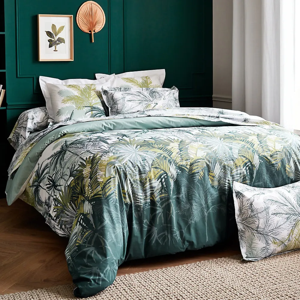 Linnea Taie de traversin 200x43 cm percale coton TRINIDAD mousson* Taie D'Oreiller