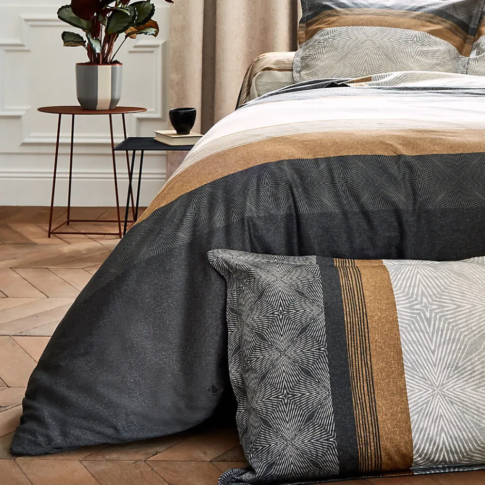 Taie de traversin 140x43 cm satin de coton TIAGO noir>Linnea Clearance