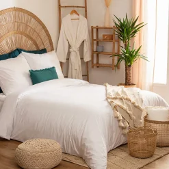 Taie d'oreiller - coton - blanc - 50x70 cm - Atmosphera><noscript><img width=