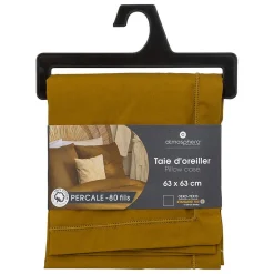 Taie d'oreiller - coton - mordoré - 63x63 cm - Atmosphera>Atmosphera Créateur D'Intérieur Sale