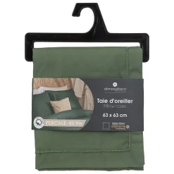 Atmosphera Créateur D'Intérieur Taie d'oreiller - coton - vert - 63x63 cm - Atmosphera* Boutis, Couvre-Lit, Édredon
