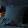 Taie d'oreiller 57 fils bleu nuit 63x63cm - 63x63cm - Bleu pétrole>Douceur D'Intérieur Sale