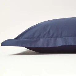 Taie d'oreiller à  volants bleu marine 100% coton égyptien 200 fils, 50x75 cm ->Homescapes New