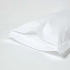 Taie d'oreiller à  volants blanc 100% coton égyptien 200 fils, 50x75 cm -><noscript><img width=