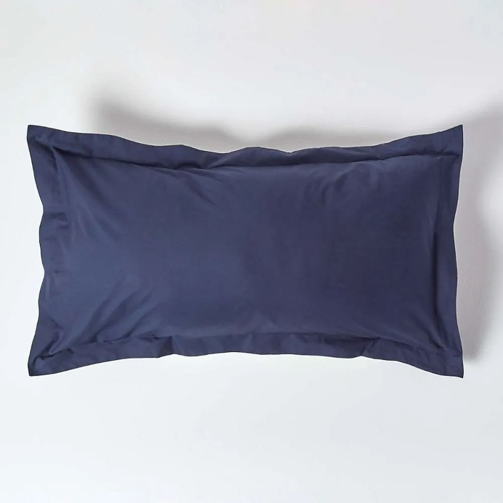 Taie d'oreiller à volants bleu marine 100% coton égyptien 200 fils, 50x90 cm ->Homescapes Online
