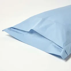 Taie d'oreiller à  volants bleu 100% coton égyptien 200 fils, 50x75 cm -><noscript><img width=