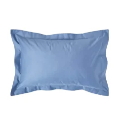 Taie d'oreiller à  volants bleu en satin de coton égyptien 1000 fils, 50x75 cm ->Homescapes Sale