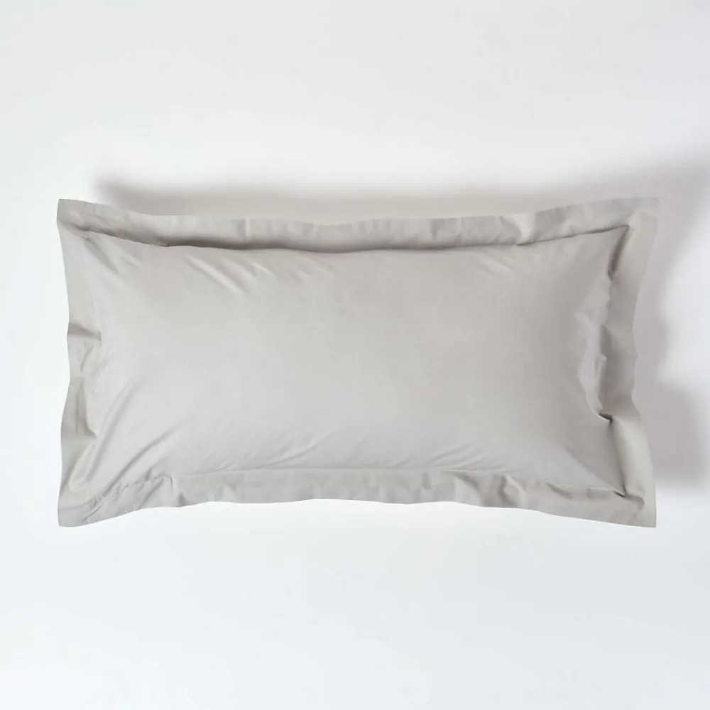 Taie d'oreiller à volants gris acier 100% coton égyptien 200 fils, 50x90 cm ->Homescapes Outlet