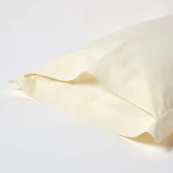 Taie d'oreiller à  volants ivoire 100% coton égyptien 200 fils, 50x75 cm -><noscript><img width=