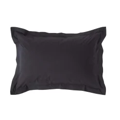 Taie d'oreiller à  volants noir 100% coton égyptien 200 fils, 50x75 cm ->Homescapes New