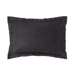Taie d'oreiller à volants noir satin rayé en coton égyptien 330 fils, 50x75 cm ->Homescapes Best
