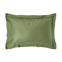 Taie d'oreiller à volants vert mousse en coton égyptien bio 400 fils, 50x75 cm ->Homescapes Discount