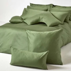 Taie d'oreiller à volants vert mousse en coton égyptien bio 400 fils, 50x75 cm -><noscript><img width=