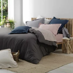 Douceur D'Intérieur Taie d'oreiller 63 x 63 cm en percale uni 78 fils Bleu* Taie D'Oreiller