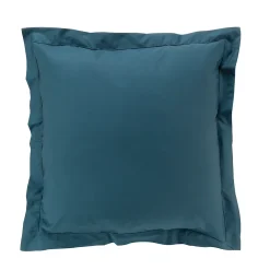 Douceur D'Intérieur Taie d'oreiller 63 x 63 cm en percale uni 78 fils Bleu* Taie D'Oreiller