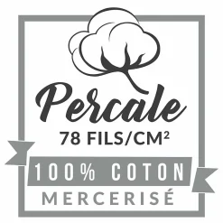 Douceur D'Intérieur Taie d'oreiller 63 x 63 cm en percale uni 78 fils Bleu* Taie D'Oreiller