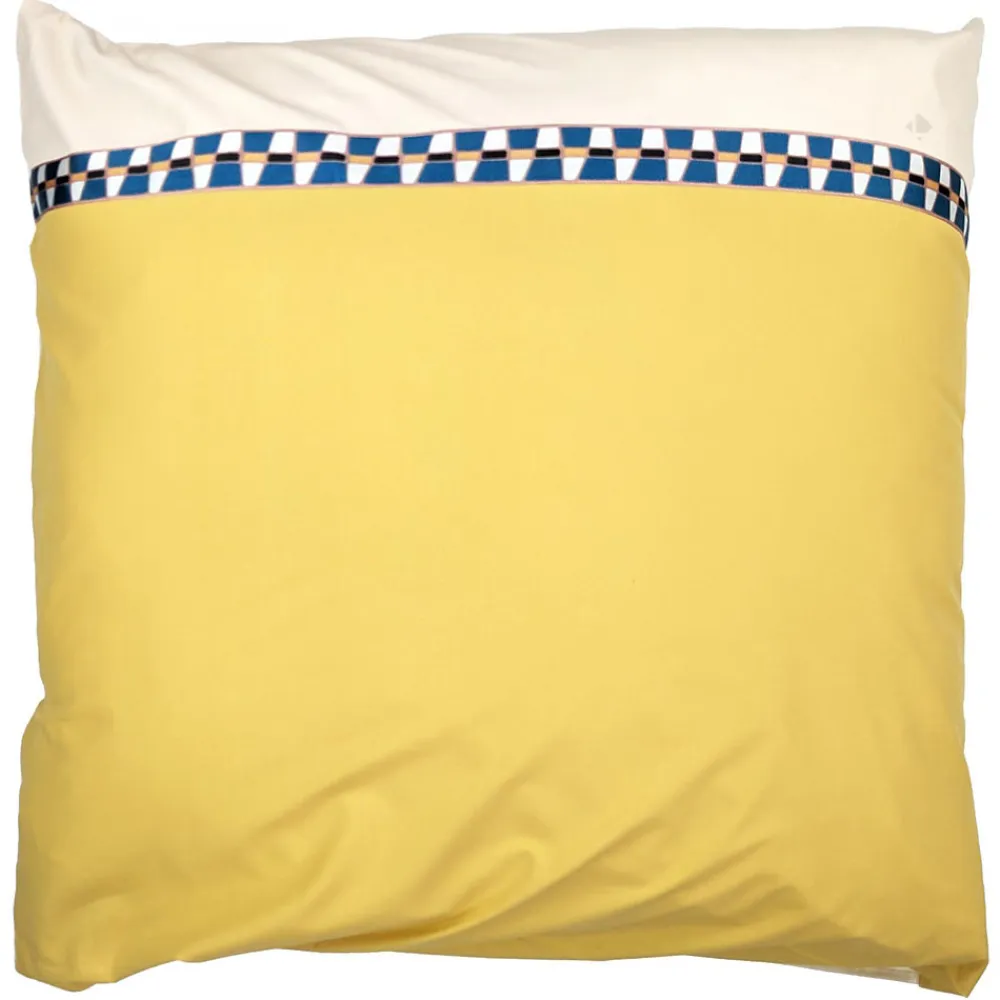 Taie d'oreiller bicolore 65x65 cm percale coton ROMY Ambre>Linnea Discount