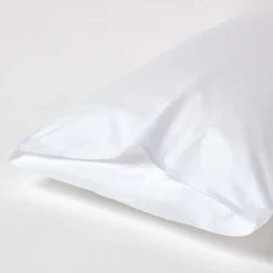 Taie d'oreiller blanc en coton égyptien bio 400 fils, 50x75 cm -><noscript><img width=