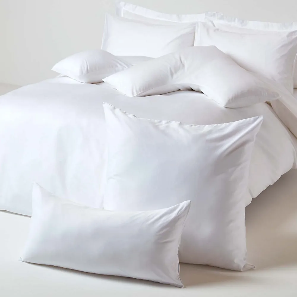 Taie d'oreiller blanc en coton égyptien bio 400 fils, 50x75 cm ->Homescapes Online