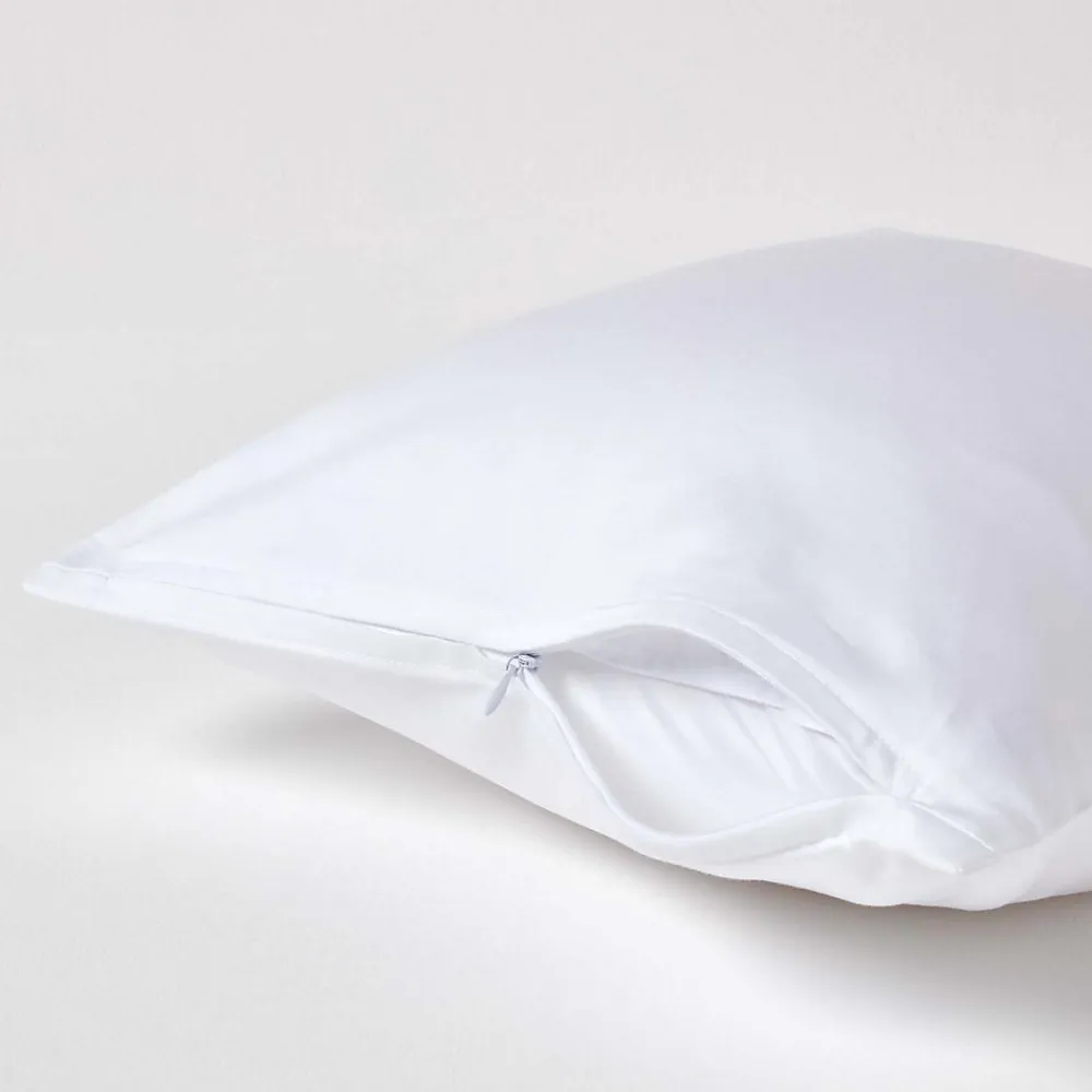 Taie d'oreiller blanc en coton égyptien bio 400 fils, 40x40 cm ->Homescapes New
