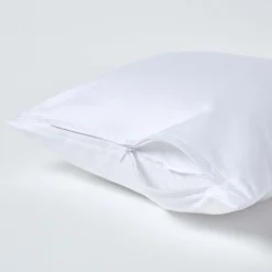 Taie d'oreiller blanc en satin de coton égyptien 1000 fils, 40x40 cm -><noscript><img width=