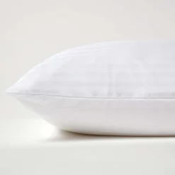 Homescapes Taie d'oreiller blanc satin rayé en coton égyptien 330 fils, 80x80 cm -* Taie D'Oreiller
