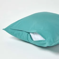 Taie d'oreiller bleu canard 100% coton égyptien 200 fils, 40x40 cm -><noscript><img width=