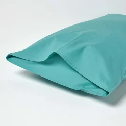 Taie d'oreiller bleu canard 100% coton égyptien 200 fils, 50x75 cm -><noscript><img width=