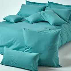 Taie d'oreiller bleu canard 100% coton égyptien 200 fils, 50x75 cm -><noscript><img width=