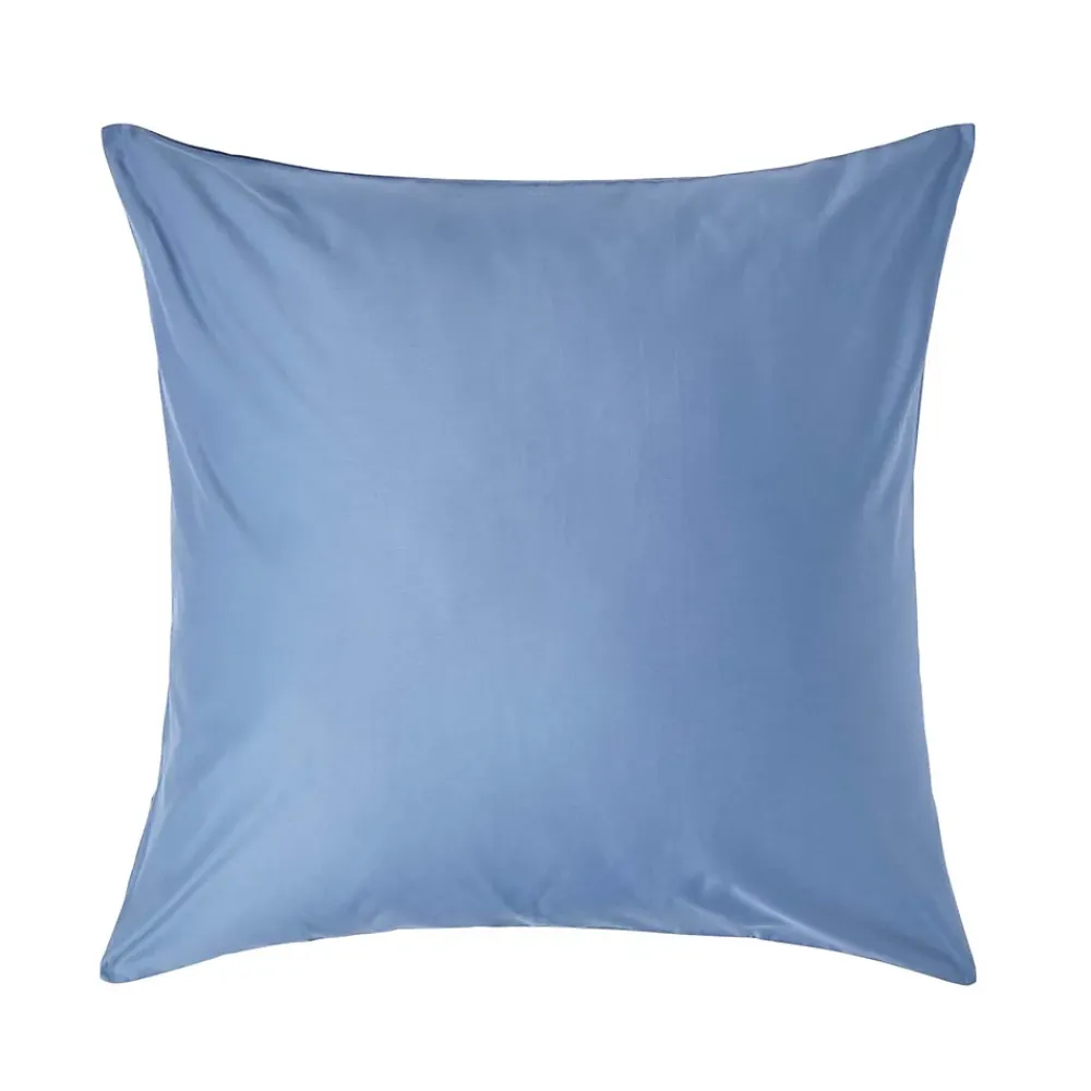 Homescapes Taie d'oreiller bleu en satin de coton égyptien 1000 fils, 80x80 cm -* Taie D'Oreiller