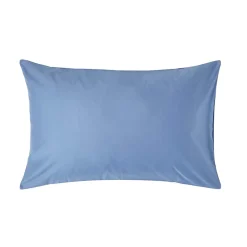 Homescapes Taie d'oreiller bleu en satin de coton égyptien 1000 fils, 50x75 cm -* Taie D'Oreiller