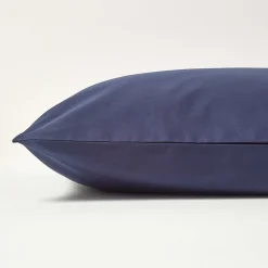 Taie d'oreiller bleu marine 100% coton égyptien 200 fils, 80x80 cm ->Homescapes Best