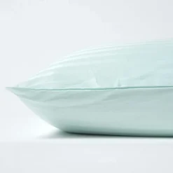 Homescapes Taie d'oreiller bleu satin rayé en coton égyptien 330 fils, 50x75 cm -* Taie D'Oreiller