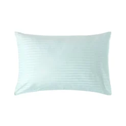 Homescapes Taie d'oreiller bleu satin rayé en coton égyptien 330 fils, 50x75 cm -* Taie D'Oreiller