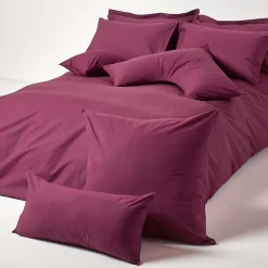 Homescapes Taie d'oreiller bordeaux 100% coton égyptien 200 fils, 60x60 cm -* Taie D'Oreiller