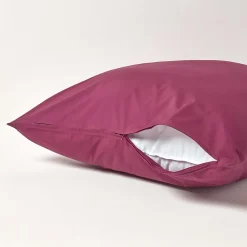 Homescapes Taie d'oreiller bordeaux 100% coton égyptien 200 fils, 60x60 cm -* Taie D'Oreiller