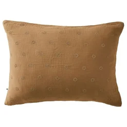 Taie d'oreiller Brodée Déco "Gaïa Boho" 60 x 60 cm & 50 x 70 cm "Gaze de Coton" - Gaïa Boho Camel - 50 x 70 cm>L'Effet Papillon Online