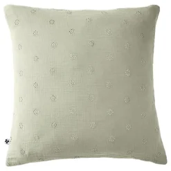 L'Effet Papillon Taie d'oreiller Brodée Déco "Gaïa Boho" 60 x 60 cm & 50 x 70 cm "Gaze de Coton" - Gaïa Boho Vert d'eau - 60 x 60 cm* Taie D'Oreiller