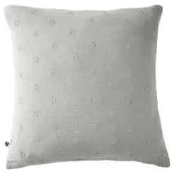Taie d'oreiller Brodée Déco "Gaïa Boho" 60 x 60 cm & 50 x 70 cm "Gaze de Coton" - Gaïa Boho Nuage - 60 x 60 cm>L'Effet Papillon New